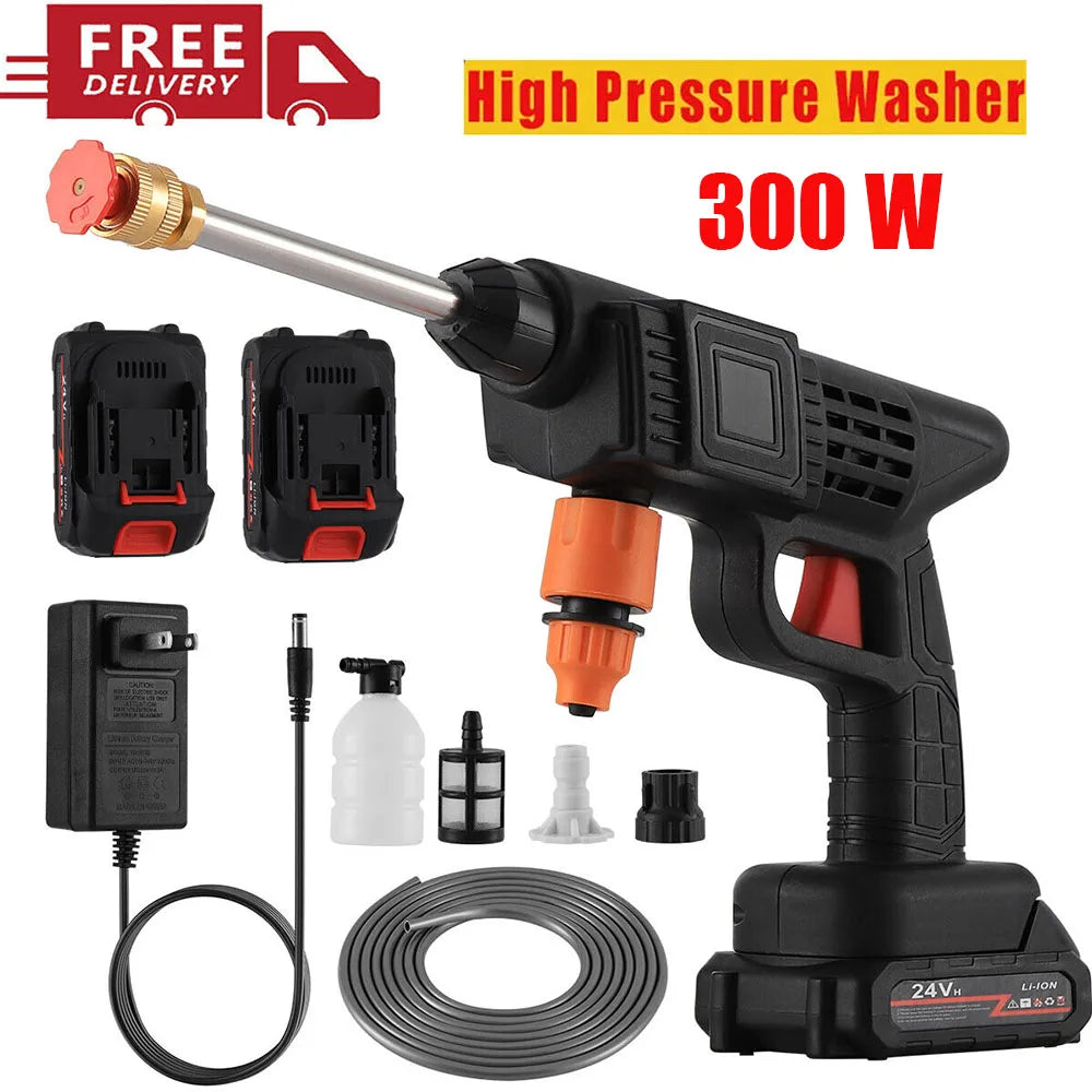 SuperBlast cordless car washer in use